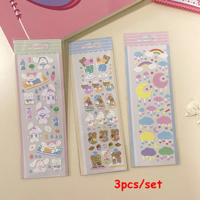 3pcs/5pcs/6pcs Full Set Series Cute Korean idol card Decorative Stickers DIY Scrapbooking Diary Album Sticker Stationery (ONLINE ORDER ONLY)
