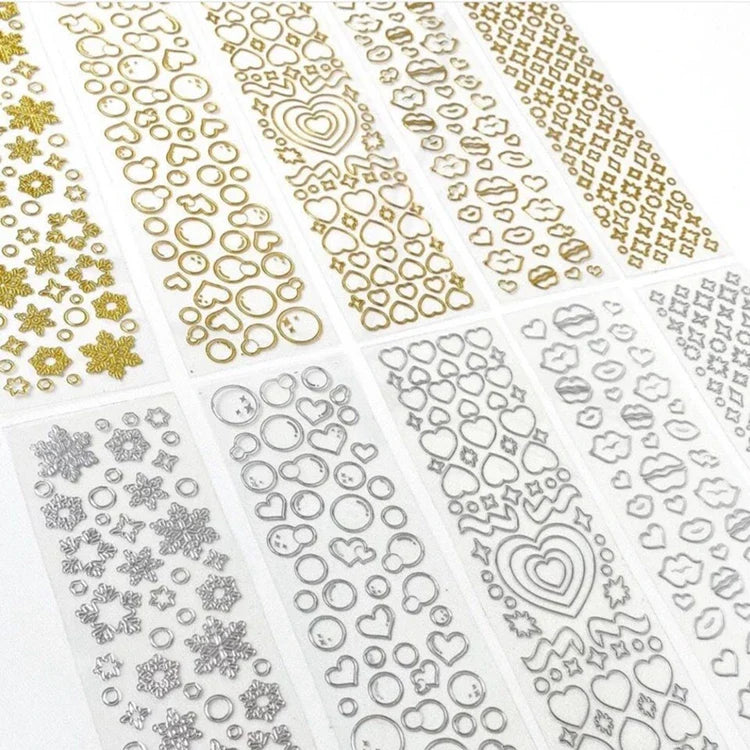 Gold Silver Butterfly Heart Cherry Series Stickers Korea Ins Hand Account Creative DIY Deco Material Stickers Stationery (ONLINE ORDER ONLY)