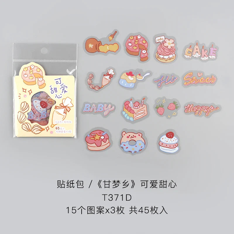 45pcs/pack Cute Flower Ribbon Decorative Stationery Stickers kawaii dog Scrapbooking DIY Diary Album Stick Lable (Online Order Only)