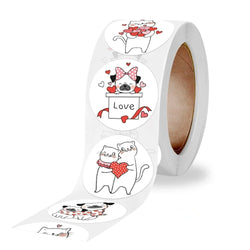 Stationery Sticker 500 Pcs/roll 2.5cm /1inch Cat Dog Kids Sticker For School Teacher Student Stationery Round Stickers (ONLINE ORDER ONLY)