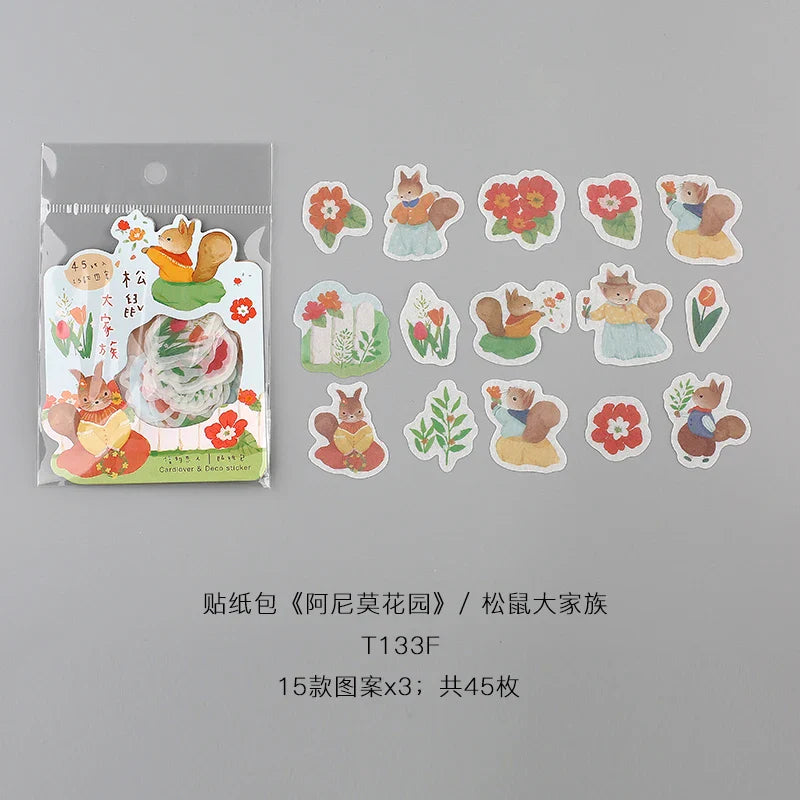 45pcs/lot Nimo's garden Series Stickers Scrapbooking Decorative Sticker DIY Diary Album Stick Label Kawaii Stationery (ONLINE ORDER ONLY)