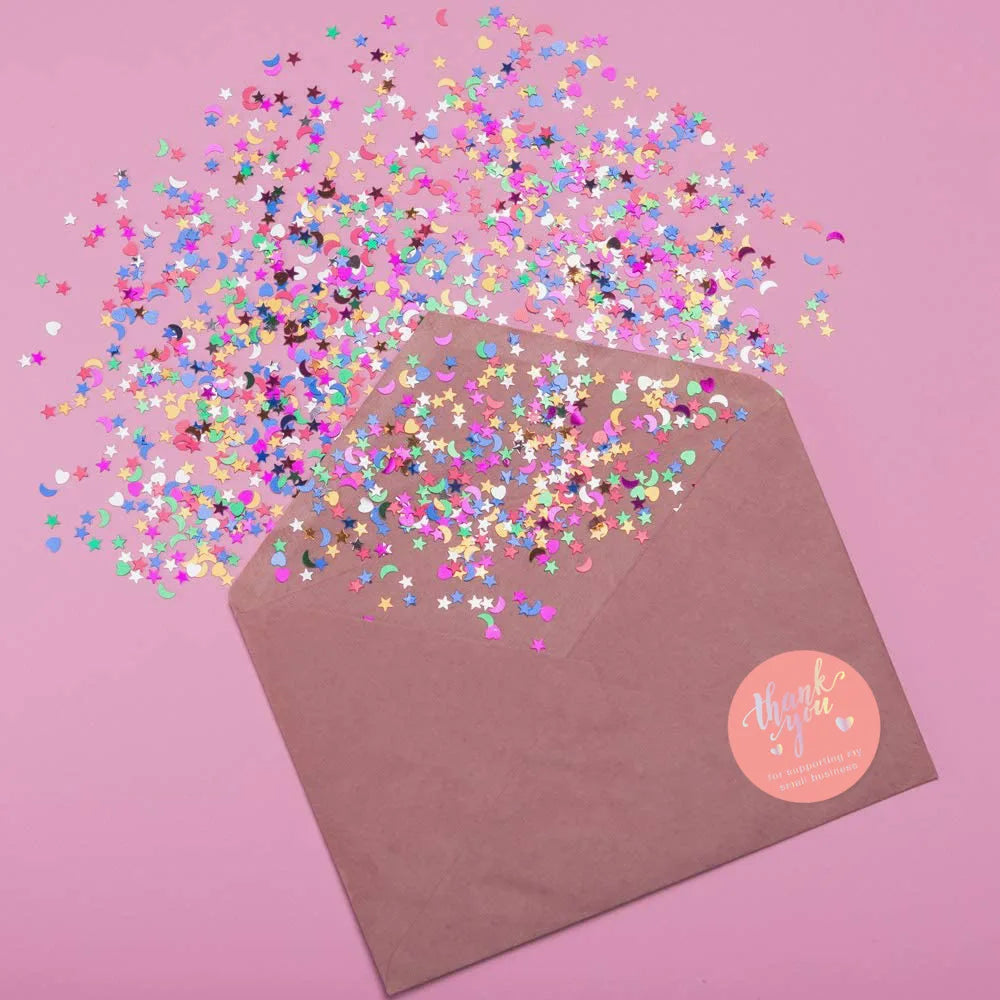 500 Pcs/roll Pink Hot Stamping Thank You Sealing Sticker Self-adhesive Film Sticker A Roll Of Various Hot Stamping Sticker (ONLINE ORDER ONLY)