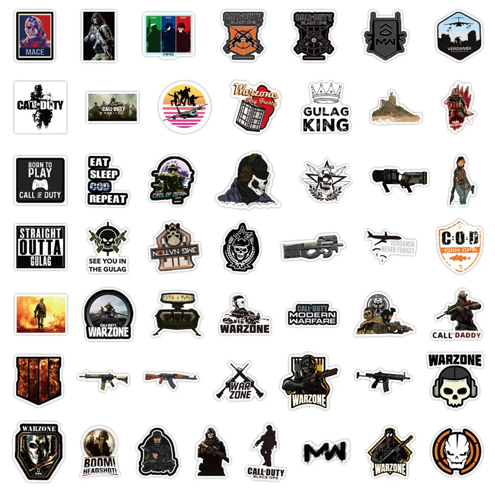 10/30/50PCS Cool Game COD Call of Duty Stickers Skateboard Guitar Car DIY Laptop Motorcycle Phone Bike Graffiti Sticker Kid Toy (ONLINE ORDER ONLY)