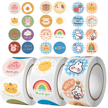 100-500Pcs Cute Cartoon Animals Label Stickers for Child Gift Card Party Birthday Package Reward stationery stickers (ONLINE ORDER ONLY)