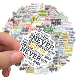 10/30/50/100Pcs Motivational Phrases Motto Sticker Quotes Sentences DIY Laptop Luggage Refrigerator Skateboard Toy Decal Sticker (Online Order Only)
