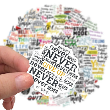 10/30/50/100Pcs Motivational Phrases Motto Sticker Quotes Sentences DIY Laptop Luggage Refrigerator Skateboard Toy Decal Sticker (Online Order Only)