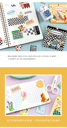 40Pcs Retro Grid Animals Decorative Stickers Scrapbooking Stick Label Diary Album Stickers Kawaii Stationery Cell Phone Stickers (ONLINE ORDER ONLY)