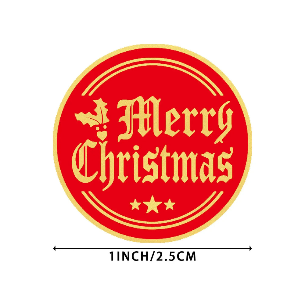 100-500pcs Color Snowflake Merry Christmas Sticker Gift Envelope Sealing Label Decoration Stationery Sticker 2.5cm (ONLINE ORDER ONLY)