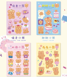 Kawaii Soft Bear Rabbit Decorative Stickers Adhesive Stickers DIY Diary Stationery Stickers Children Gift School Office Supplies (ONLINE ORDER ONLY)