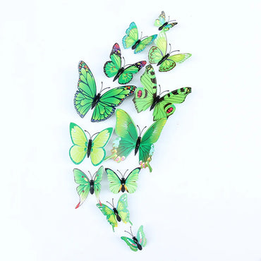 12Pcs Colorful Butterfly Wall Stickers Wedding Home Decor Magnet Fridge Mural (Online Order Only)