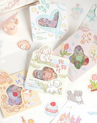 45pcs/pack Cute Flower Ribbon Decorative Stationery Stickers kawaii dog Scrapbooking DIY Diary Album Stick Lable (Online Order Only)