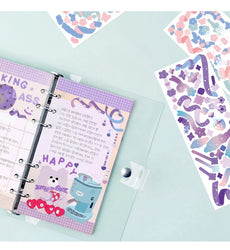 Cute Pink Purple Ribbon Stickers DIY Scrapbooking Phone Stickers Diary Album Decoration Stick Label Kawaii Stationery (Online Order Only)