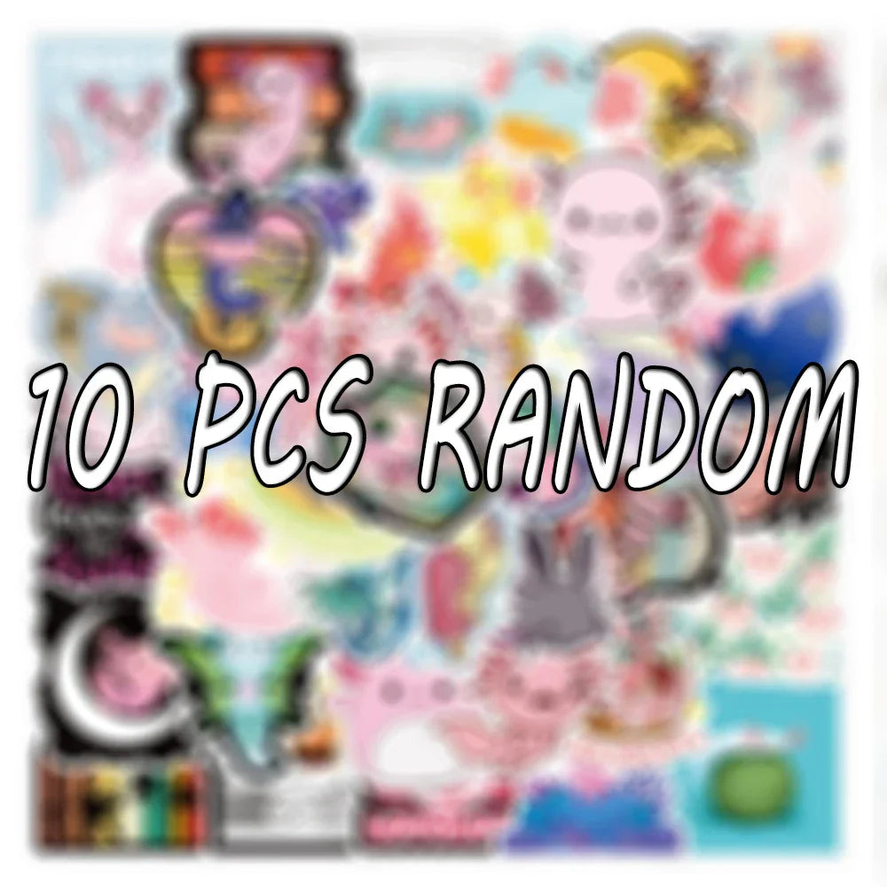 Axolotl Stickers Pack: Cute Animal Decals for Guitar, Motorcycle, Luggage, DIY, Kids' Toys (ONLINE ORDER ONLY)