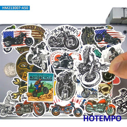 50Pieces Motorcycle Rider Stickers Funny Racer Retro Pattern for Phone Luggage Guitar Skateboard Helmet Bike Car Laptop Sticker (ONLINE ORDER ONLY)