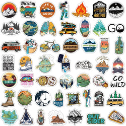 10/50/100PCS Camping Landscape Stickers Outdoor Adventure Climbing Travel Waterproof Sticker to DIY Suitcase Laptop Bicycle Toys (ONLINE ORDER ONLY)