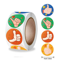 Smile Face Sticker 500 Pcs/roll For Kids Reward Sticker Yellow Dots Labels Happy Smile Face Expression Sticker Kids Toys (ONLINE ORDER ONLY)