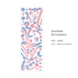 Cute Pink Purple Ribbon Stickers DIY Scrapbooking Phone Stickers Diary Album Decoration Stick Label Kawaii Stationery (Online Order Only)