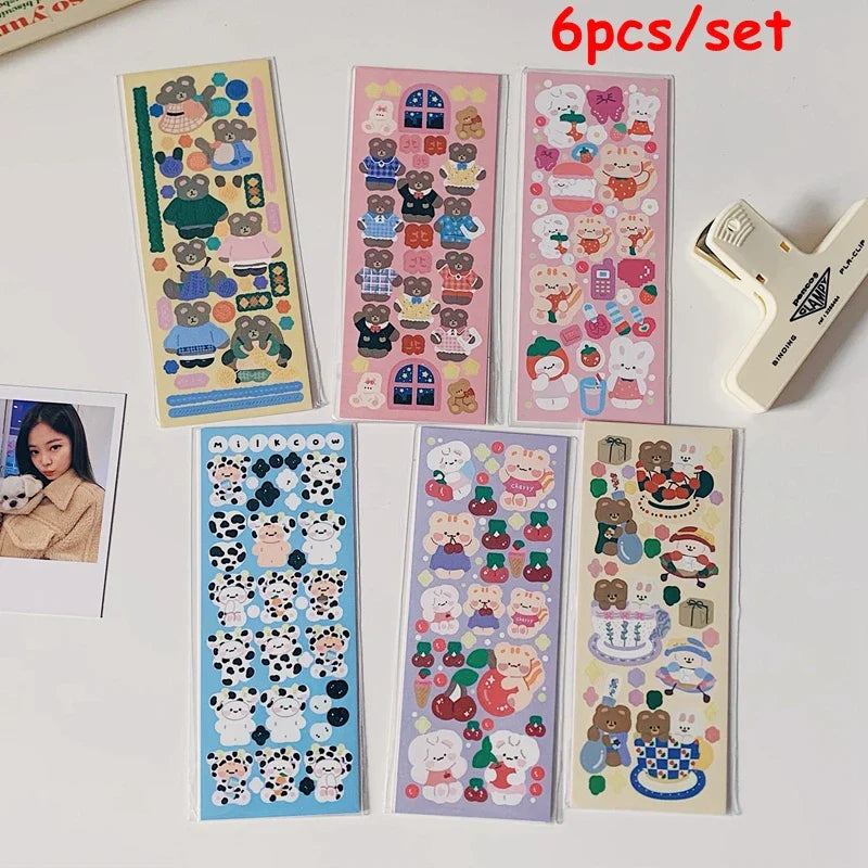 3pcs/5pcs/6pcs Full Set Series Cute Korean idol card Decorative Stickers DIY Scrapbooking Diary Album Sticker Stationery (ONLINE ORDER ONLY)