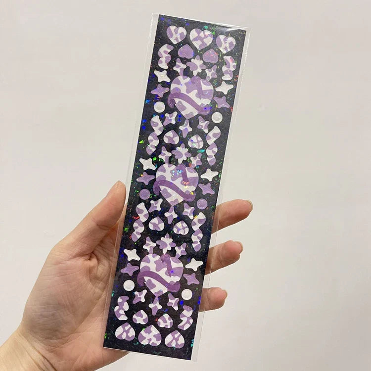 Glitter Star Ribbon Laser Sticker Scrapbooking Decorative Sticker DIY Diary Album Stick Label Korean Stationery (ONLINE ORDER ONLY)