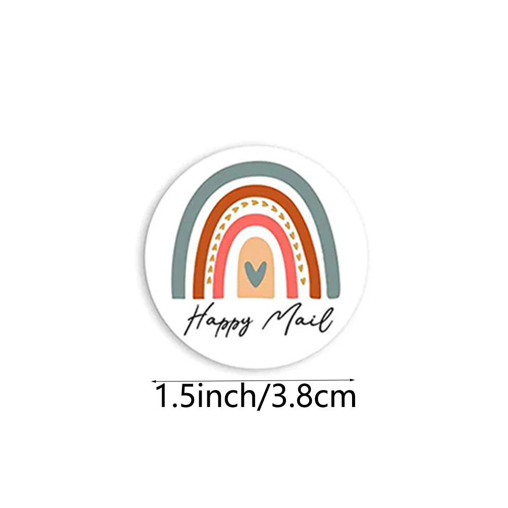 500pcs/roll Happy Mail Stickers , Cute Rainbow Thank You Sticker Labels for Small Business,Envelope Bag Packaging Seals Shipping (ONLINE ORDER ONLY)