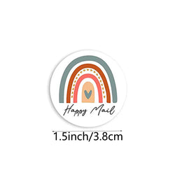 500pcs/roll Happy Mail Stickers , Cute Rainbow Thank You Sticker Labels for Small Business,Envelope Bag Packaging Seals Shipping (ONLINE ORDER ONLY)