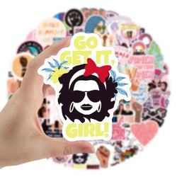 10/50/100PCS Girl Power Feminist Stickers Laptop Skateboard Phone Water Bottle Bike Waterproof Graffiti Sticker Decal Kid Toy (ONLINE ORDER ONLY)