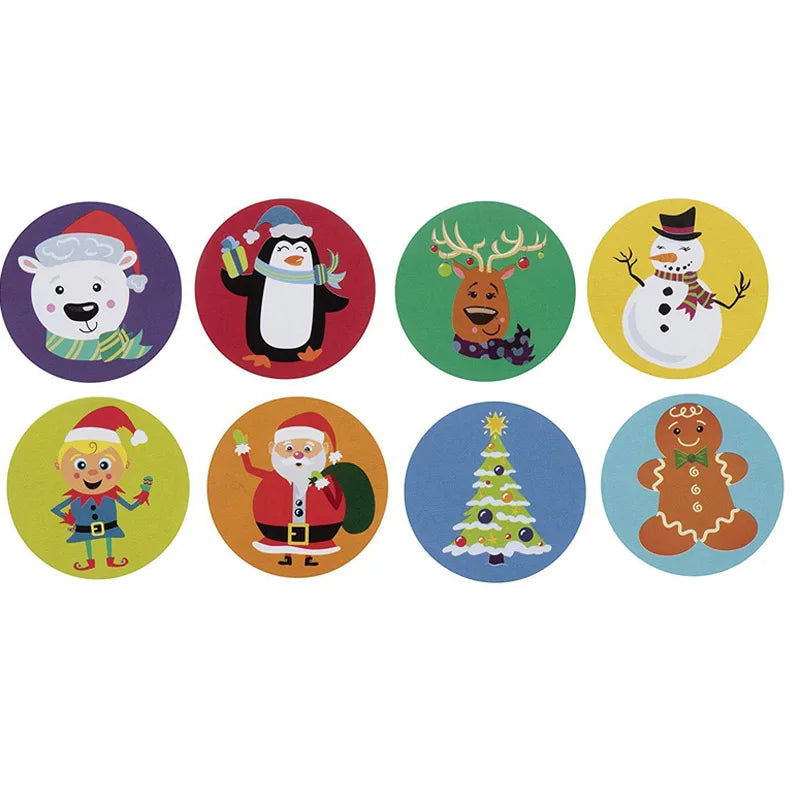 100-500pcs Christmas Sticker Cartoon Christmas Tree Santa Claus Paper Label Merry Christmas Cute Stickers Stationery Stickers (ONLINE ORDER ONLY)