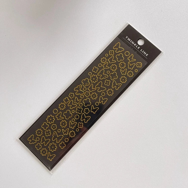 Gold Silver Butterfly Heart Cherry Series Stickers Korea Ins Hand Account Creative DIY Deco Material Stickers Stationery (ONLINE ORDER ONLY)