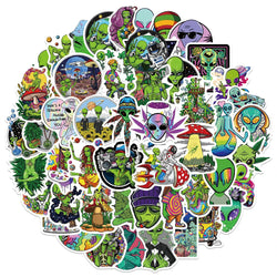 Maple Leaf Alien Graffiti Stickers for Kids Luggage Guitar Car Laptop 10/30/50pcs (Online Order Only)