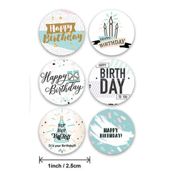 100-500pcs Cute Happy Birthday Sticker Birthday Gift Decoration Label Sealing Balloon Cake Label Packaging Scrapbook Sticker (Online Order Only)