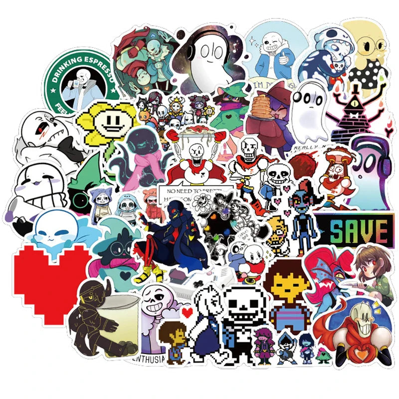 Undertale Stickers 10/30/50PCS Waterproof Laptop Fridge Luggage Decals Toy Gift (Online Order Only)