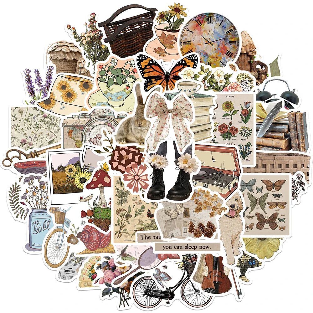 Retro Cartoon Graffiti Stickers Waterproof for Luggage Guitar Laptop (ONLINE ORDER ONLY)