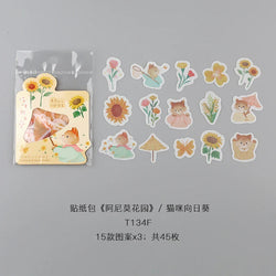45pcs/lot Nimo's garden Series Stickers Scrapbooking Decorative Sticker DIY Diary Album Stick Label Kawaii Stationery (ONLINE ORDER ONLY)