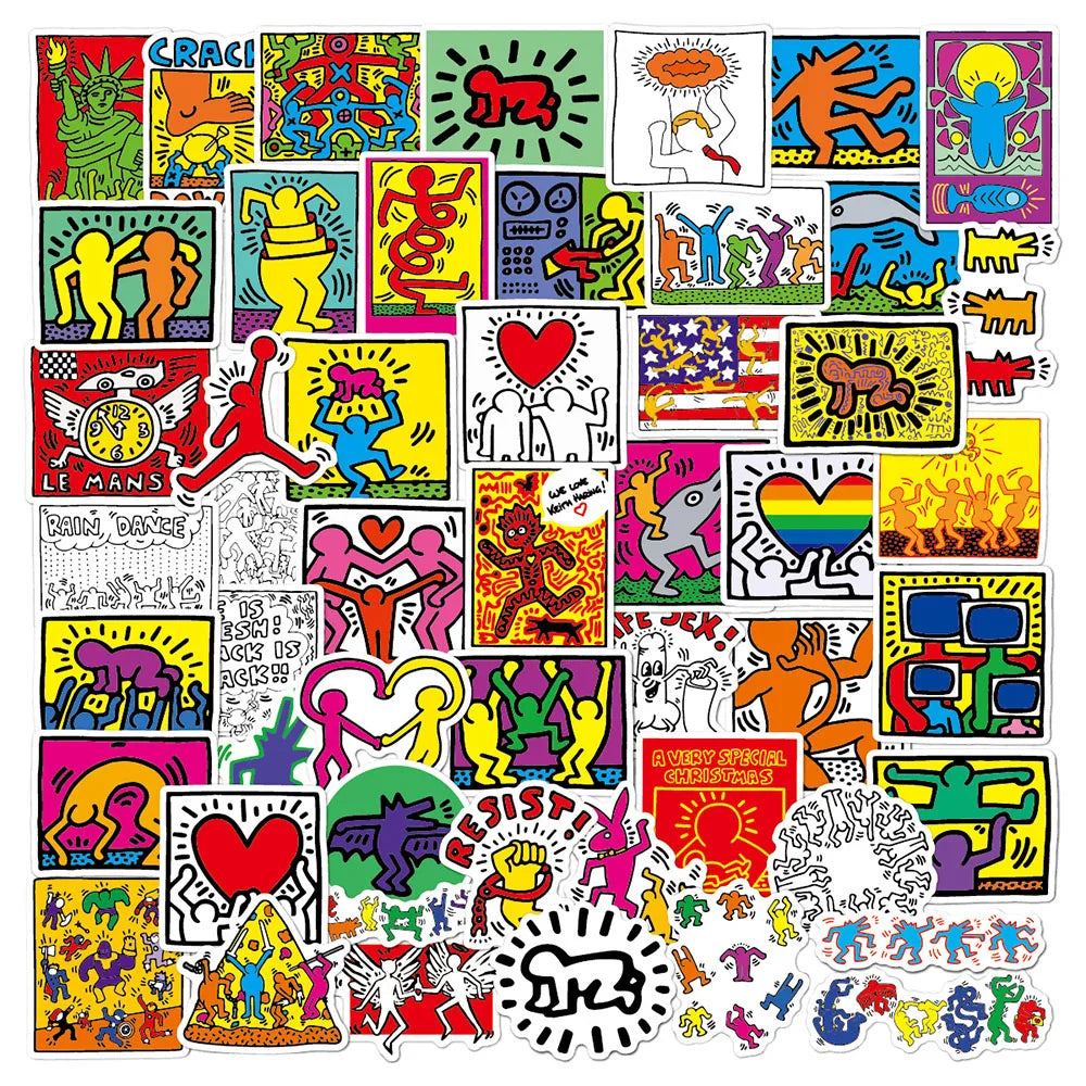10/30/50Pcs Keith Funny Cartoon Graffiti Sticker Waterproof Fridge Guitar Laptop Motorcycle Skateboard Joke Decal Classic Toy (ONLINE ORDER ONLY)