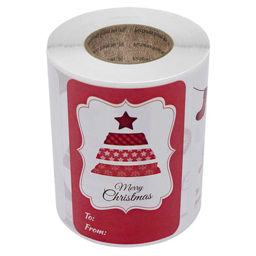 250Pcs Per Roll Santa Cartoon Elk Sticker Christmas Gift Tag Stickers Designs For Presents Wrapping Paper And Envelope Sticker (Online Order Only)