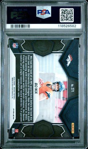 Graded 2024 Panini Mosaic Bo Nix #271 Camo Pink Rookie RC Football Card PSA 10 Gem Mint (ONLINE ORDER ONLY)