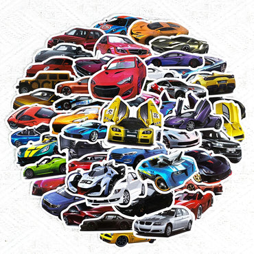 10/30/50/100PCS Retrofit Racing Sports Car Waterproof Stickers Cartoon Graffiti Decals Kids Toy Luggage Laptop Bike Car Sticker (ONLINE ORDER ONLY)