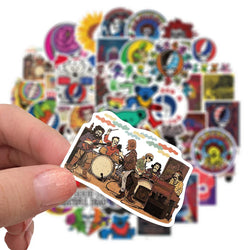 10/30/50PCS Rock Band Greatful Dead Stickers Laptop Guitar Luggage Waterproof Phone Bike Cool Graffiti Sticker Decal Kid Toys (ONLINE ORDER ONLY)