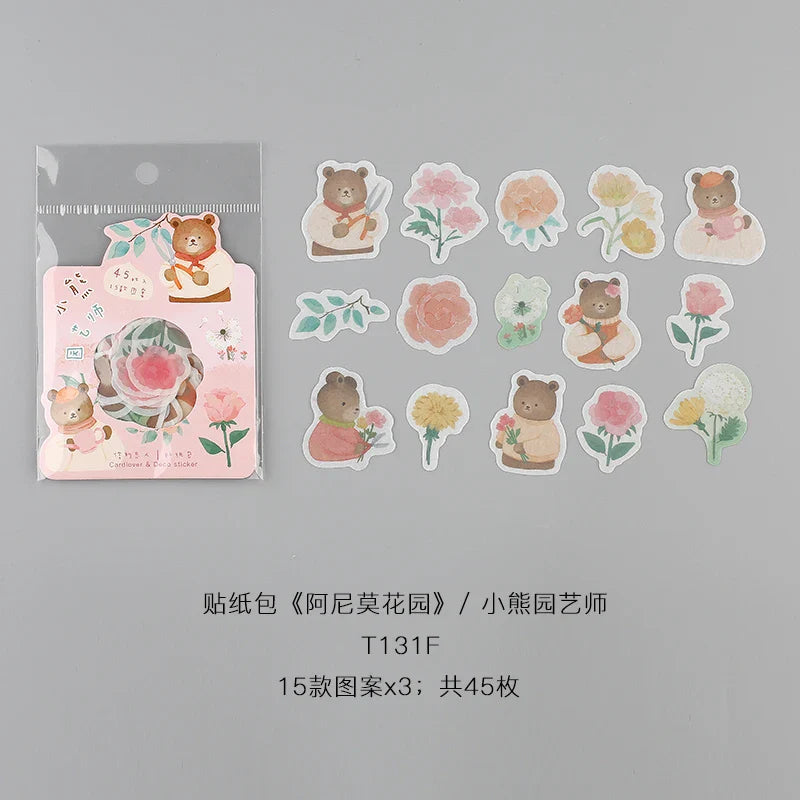 45pcs/lot Nimo's garden Series Stickers Scrapbooking Decorative Sticker DIY Diary Album Stick Label Kawaii Stationery (ONLINE ORDER ONLY)