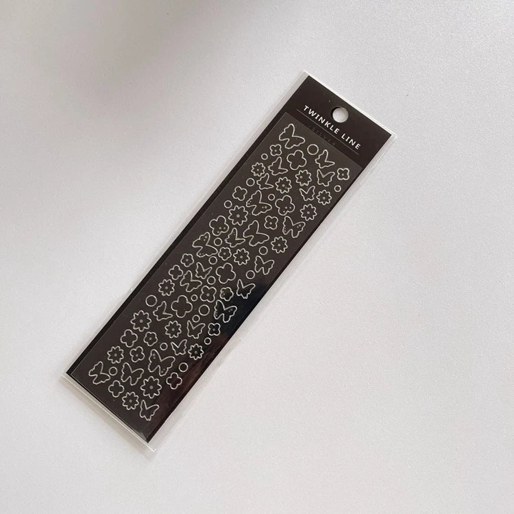 Gold Silver Butterfly Heart Cherry Series Stickers Korea Ins Hand Account Creative DIY Deco Material Stickers Stationery (ONLINE ORDER ONLY)