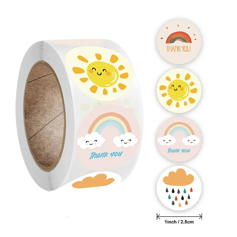 Yellow Lemon Sticker 500 Pcs/roll For Kids Reward Sticker Fruit LabelsThank You Sticker Kids Toys (ONLINE ORDER ONLY)