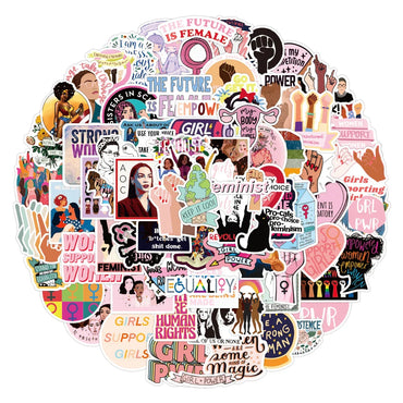 10/50/100PCS Girl Power Feminist Stickers Laptop Skateboard Phone Water Bottle Bike Waterproof Graffiti Sticker Decal Kid Toy (ONLINE ORDER ONLY)