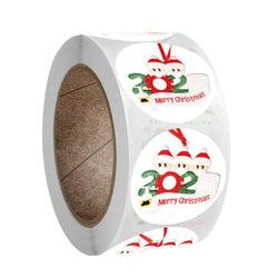 2020 New Christmas Stickers 100-500pcs Christmas Tags/Happy Holidays with 6 snowmen Sticker label (ONLINE ORDER ONLY)