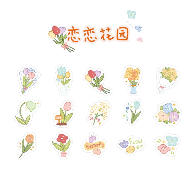 45pcs/pack Cute Flower Ribbon Decorative Stationery Stickers kawaii dog Scrapbooking DIY Diary Album Stick Lable (Online Order Only)