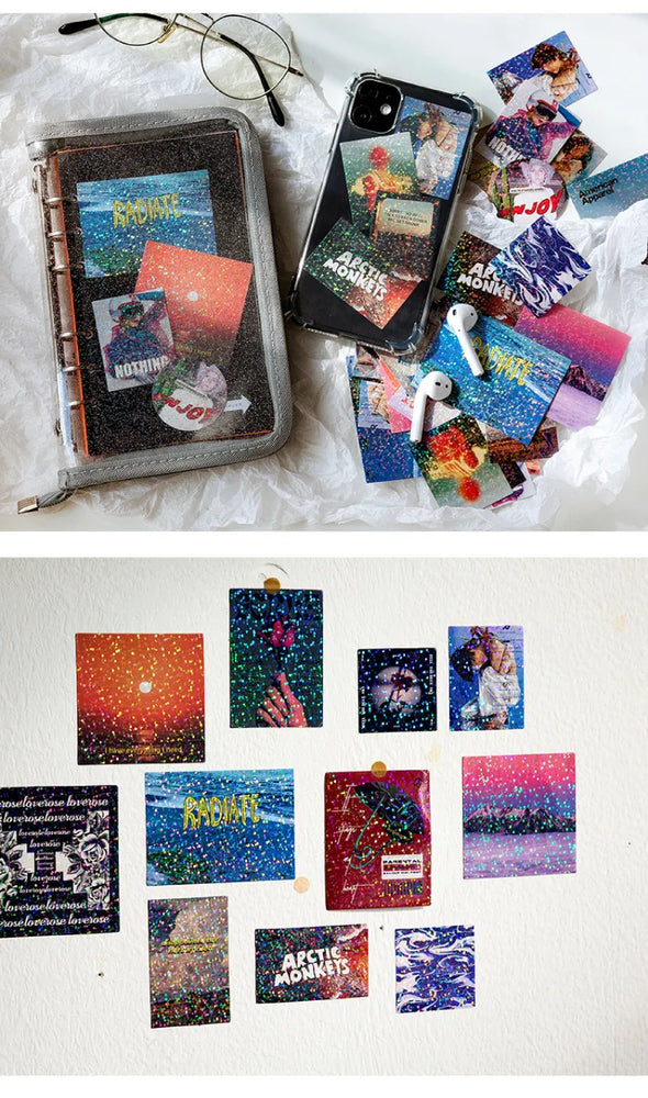 45Pcs/lot Neon Light Garden Series Laser Stickers Girl Scrapbooking Stick Label Diary Album Sticker Personalized Stationery Gift (Online Order Only)