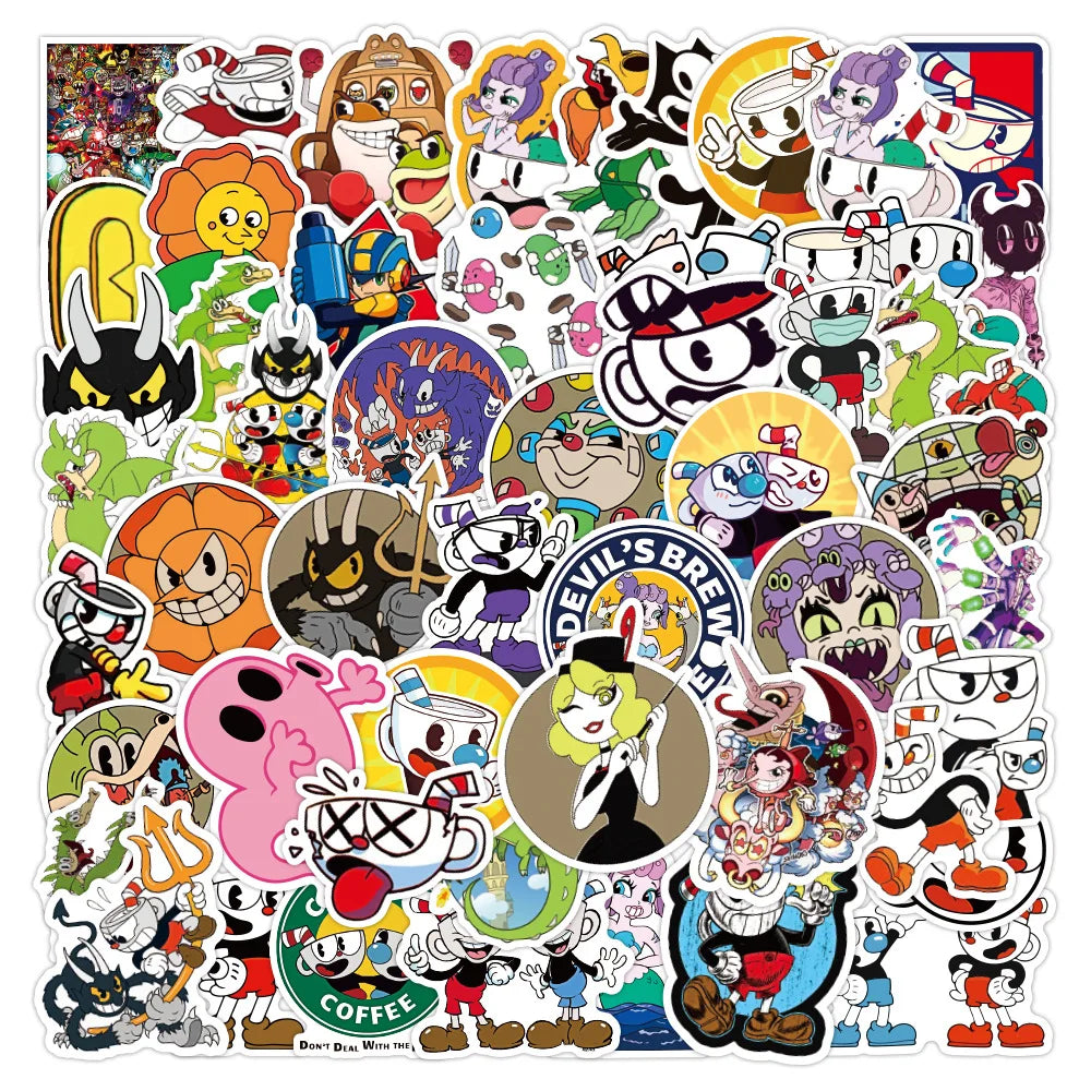 10/30/50pcs Cuphead Show Video Game Sticker Packs (ONLINE ORDER ONLY)