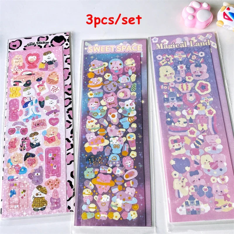 3pcs/5pcs/6pcs Full Set Series Cute Korean idol card Decorative Stickers DIY Scrapbooking Diary Album Sticker Stationery (ONLINE ORDER ONLY)