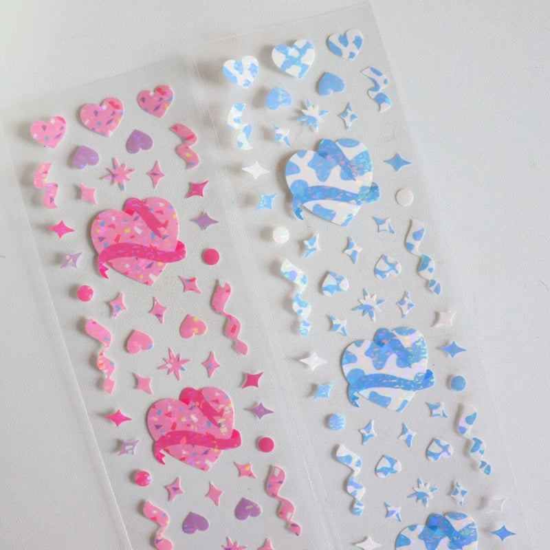 Glitter Star Ribbon Laser Sticker Scrapbooking Decorative Sticker DIY Diary Album Stick Label Korean Stationery (ONLINE ORDER ONLY)