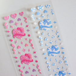 Glitter Star Ribbon Laser Sticker Scrapbooking Decorative Sticker DIY Diary Album Stick Label Korean Stationery (ONLINE ORDER ONLY)