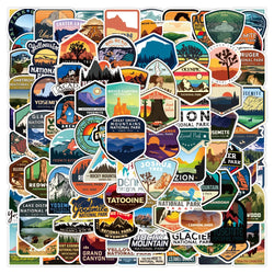 National Park Zoo Cartoon Stickers Waterproof Decals for Laptop Guitar Luggage Kids Toys (ONLINE ORDER ONLY)